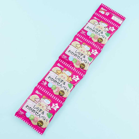 Wakodo Baby +Ca Whitebait & Seaweed Rice Crackers Mini Pack - 4 pcs