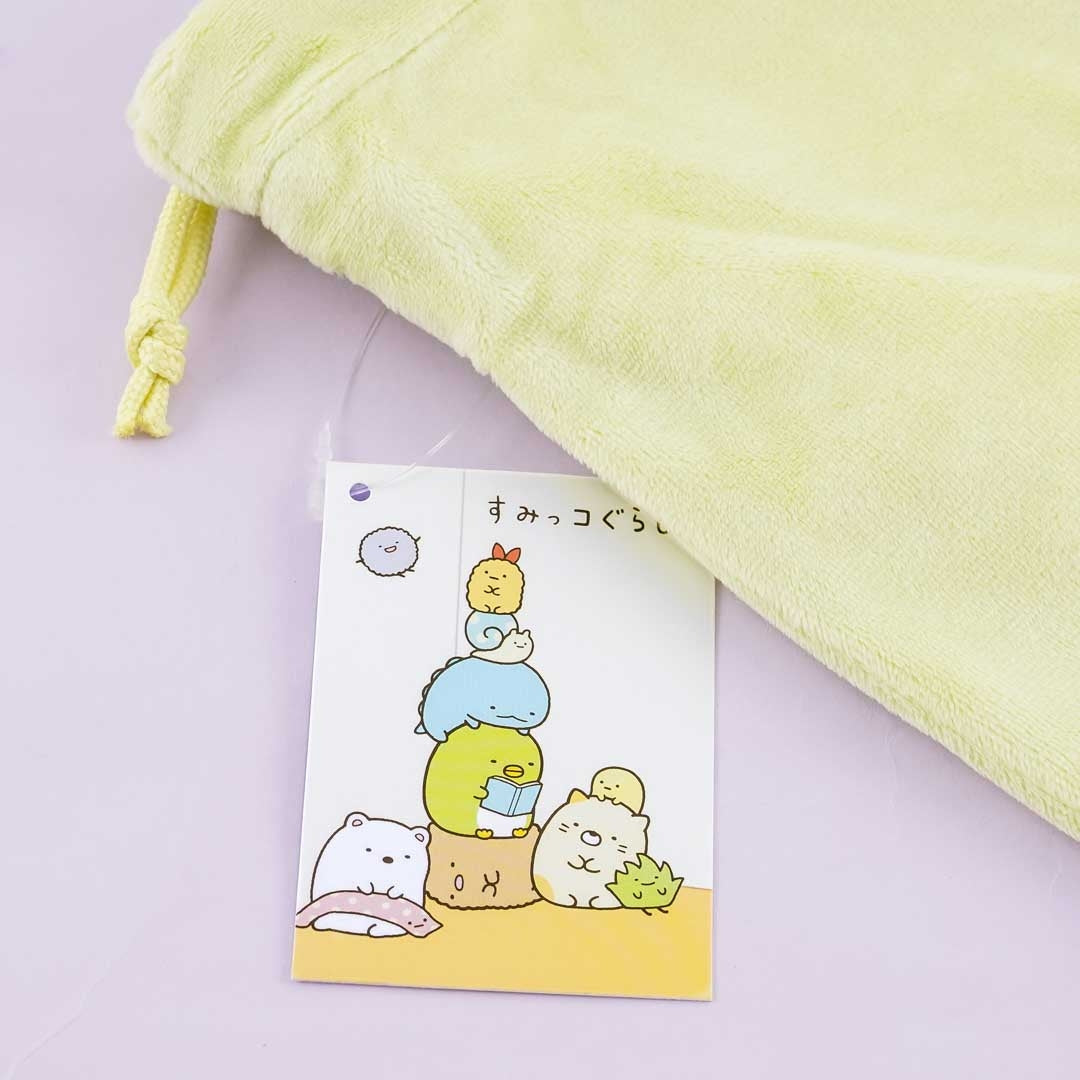 Sumikko Gurashi Fluffy Drawstring Pouch - Penguin?