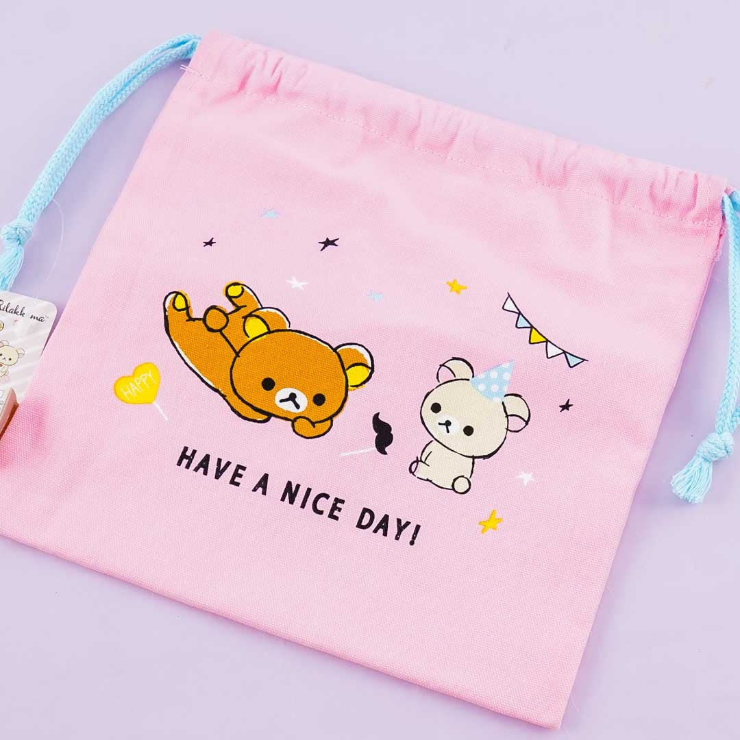 Rilakkuma Party Drawstring Pouch
