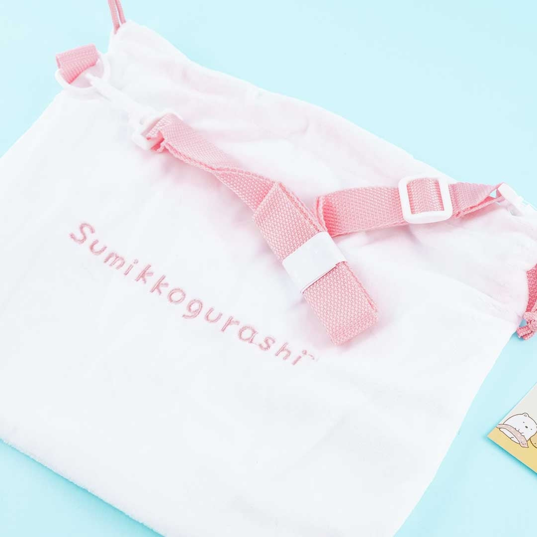 Sumikko Gurashi Fluffy Drawstring Pouch - Shirokuma