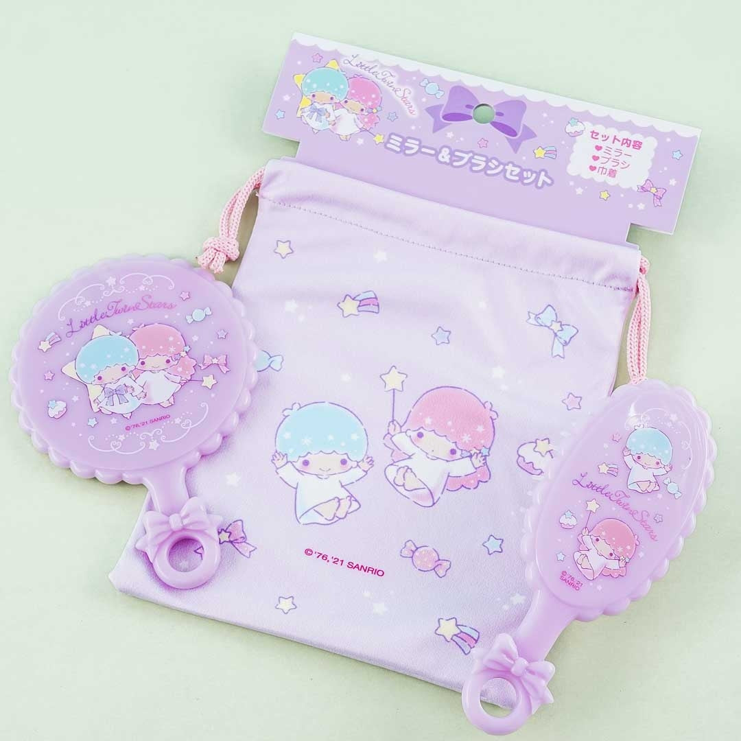 Sanrio Mirror & Hairbrush Set - Little Twin Stars