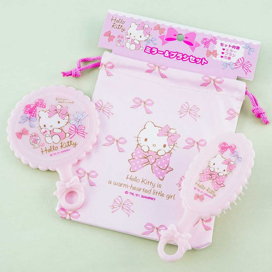Sanrio Mirror & Hairbrush Set - Hello Kitty