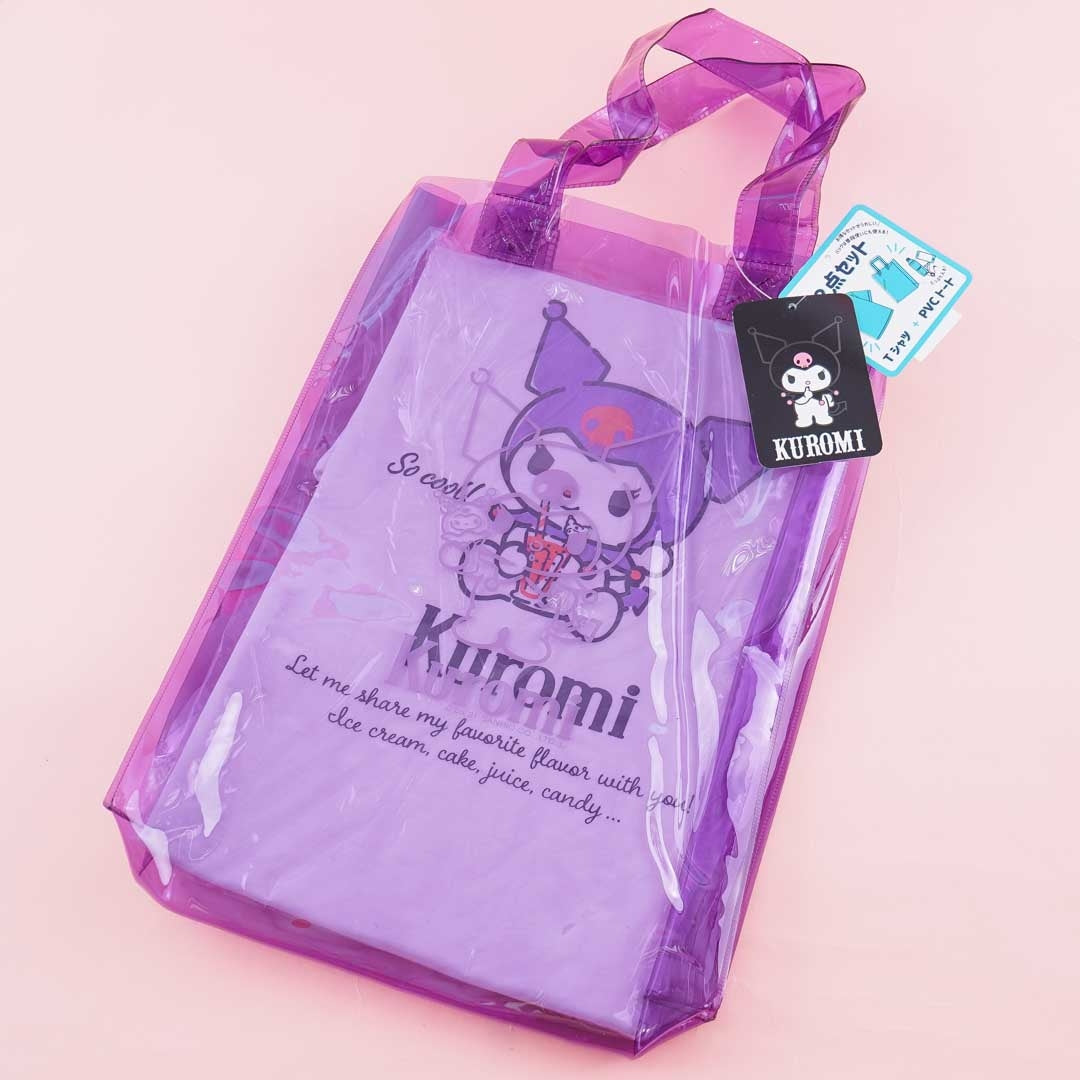 Kuromi Drinks T-shirt & Bag Set
