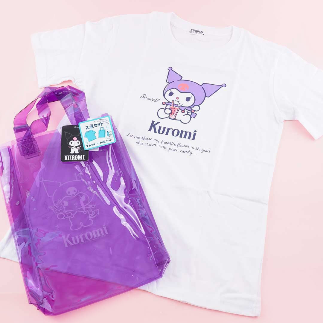 Kuromi Drinks T-shirt & Bag Set