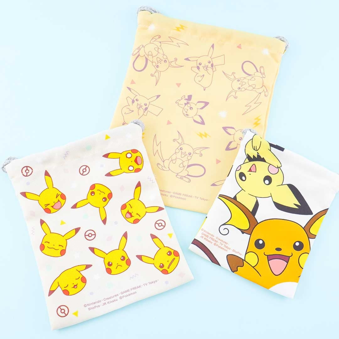 Pokémon Pikavolution Drawstring Pouch Set - 3 pcs