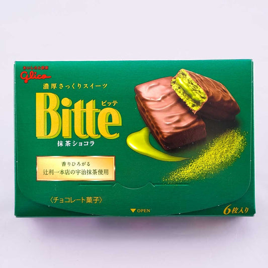 Glico Bitte Matcha Chocolate Biscuit Snacks