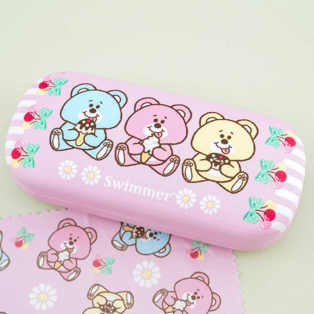 SWIMMER Cherry Bear Friends Eyeglass Hard Case