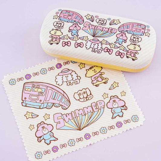 SWIMMER Train Star Friends Eyeglass Hard Case