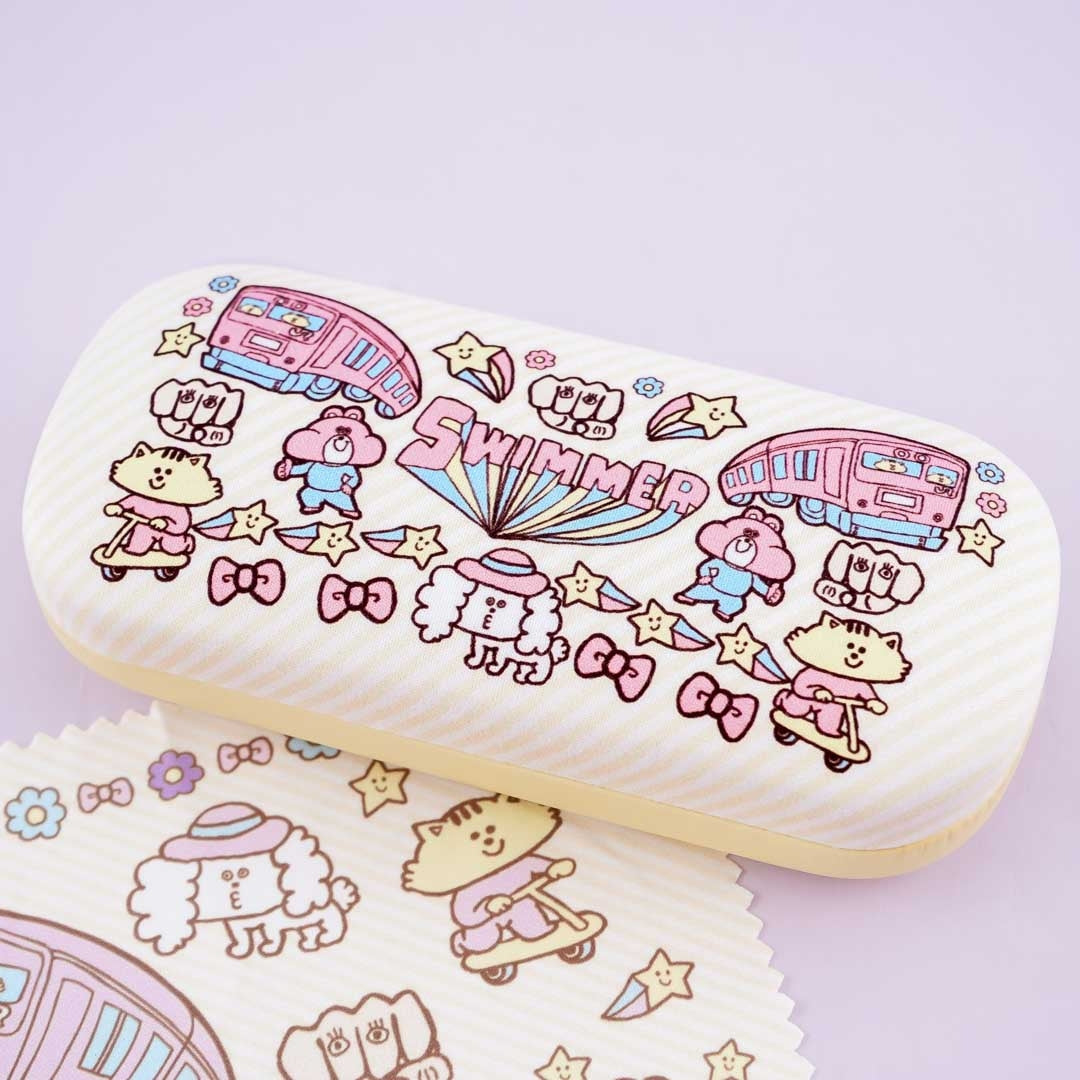 SWIMMER Train Star Friends Eyeglass Hard Case