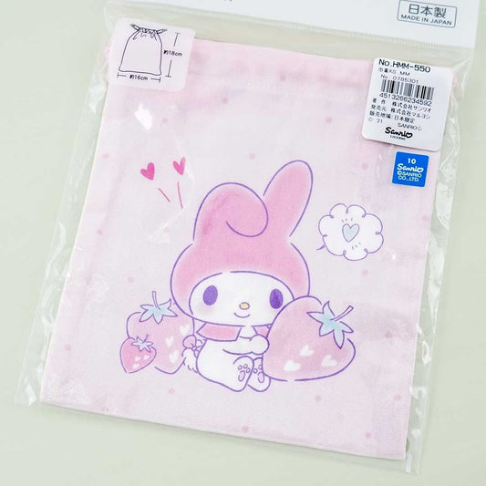 My Melody Strawberry Heart Drawstring Pouch