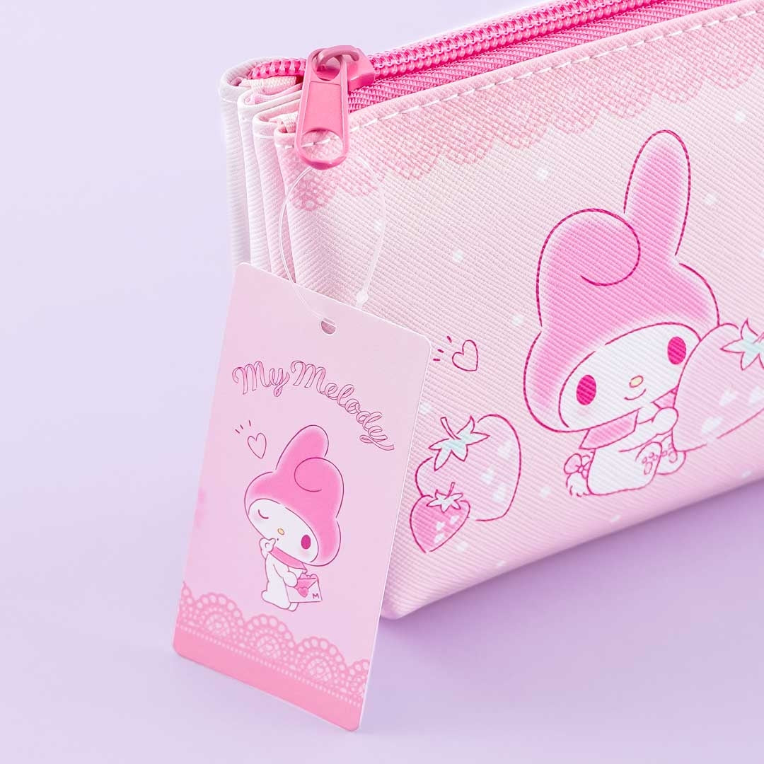My Melody Strawberry Love 3-Pocket Pencil Case