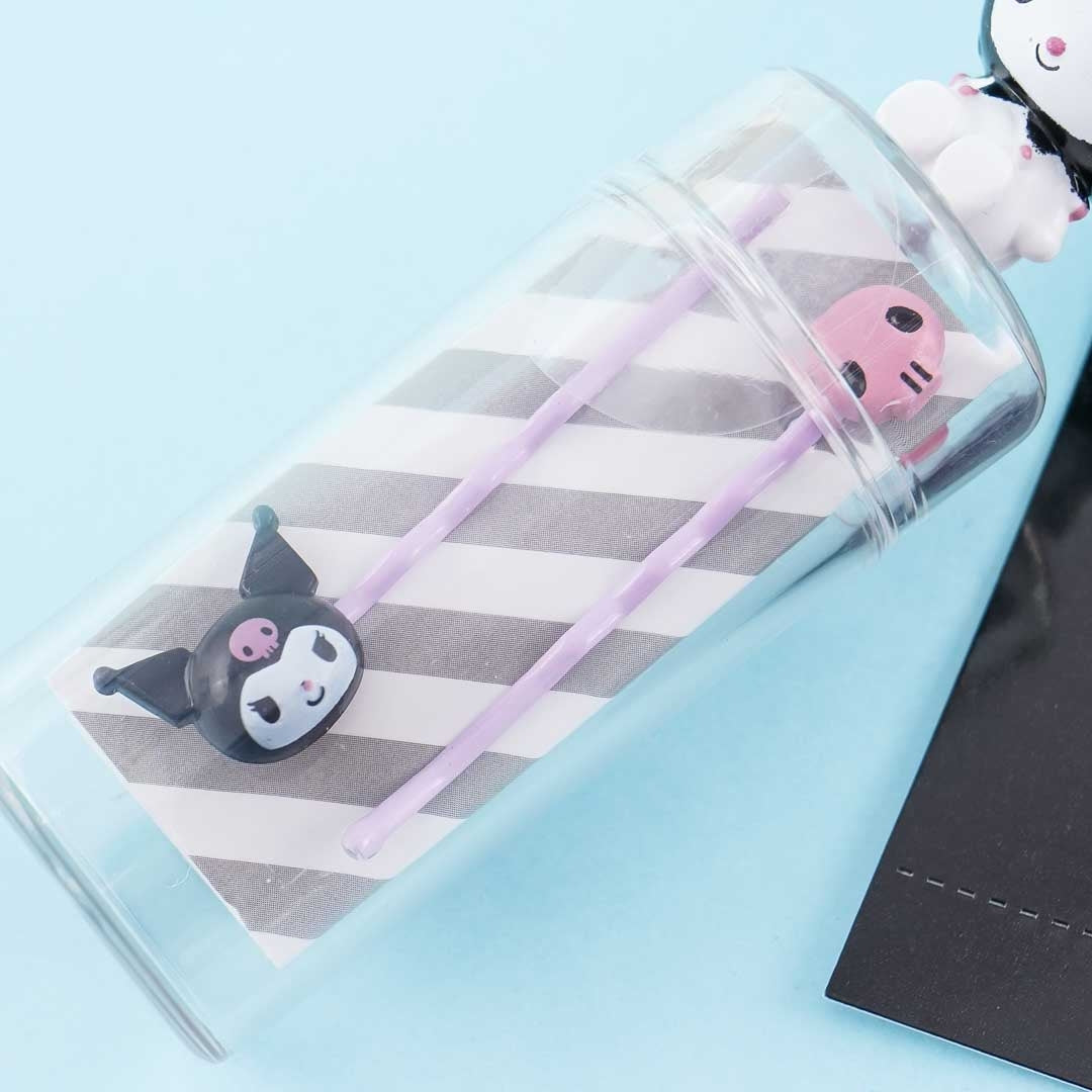 Kuromi Hair Pin Set With Clear Case