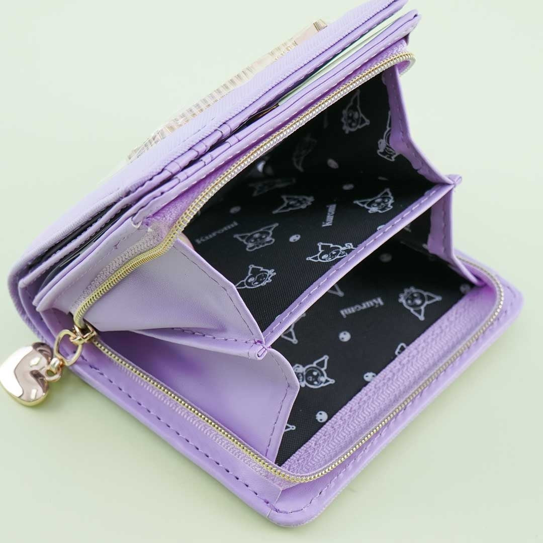 Kuromi Hearts Faux Leather Bi-Fold Wallet