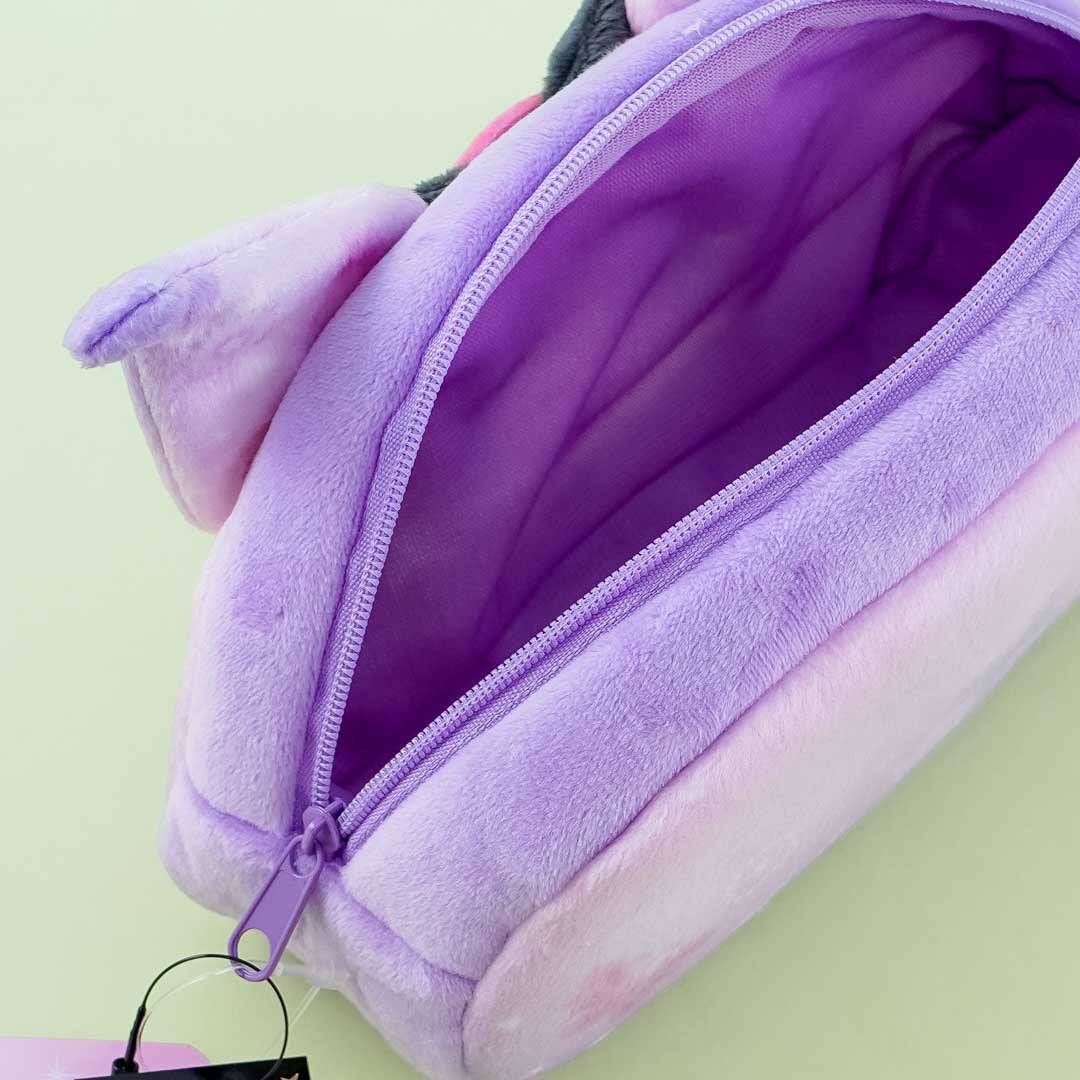 Kuromi Face Oval Fluffy Pouch