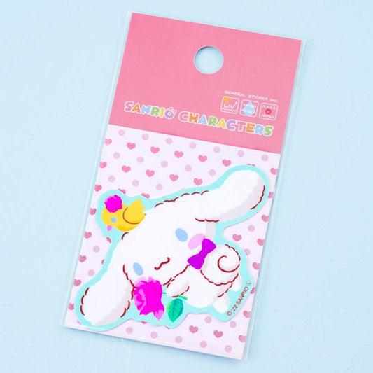 Sanrio Characters Die Cut Sticker - Flower Cinnamoroll
