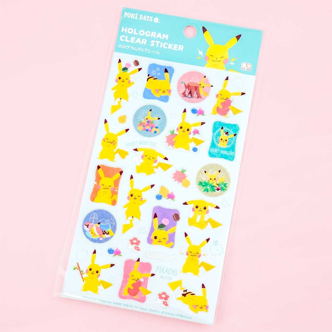Pocket Monsters Pikachu Hologram Clear Stickers