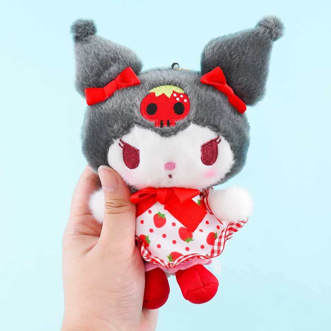 Kuromi Sweet Strawberry Plushie Charm - Medium