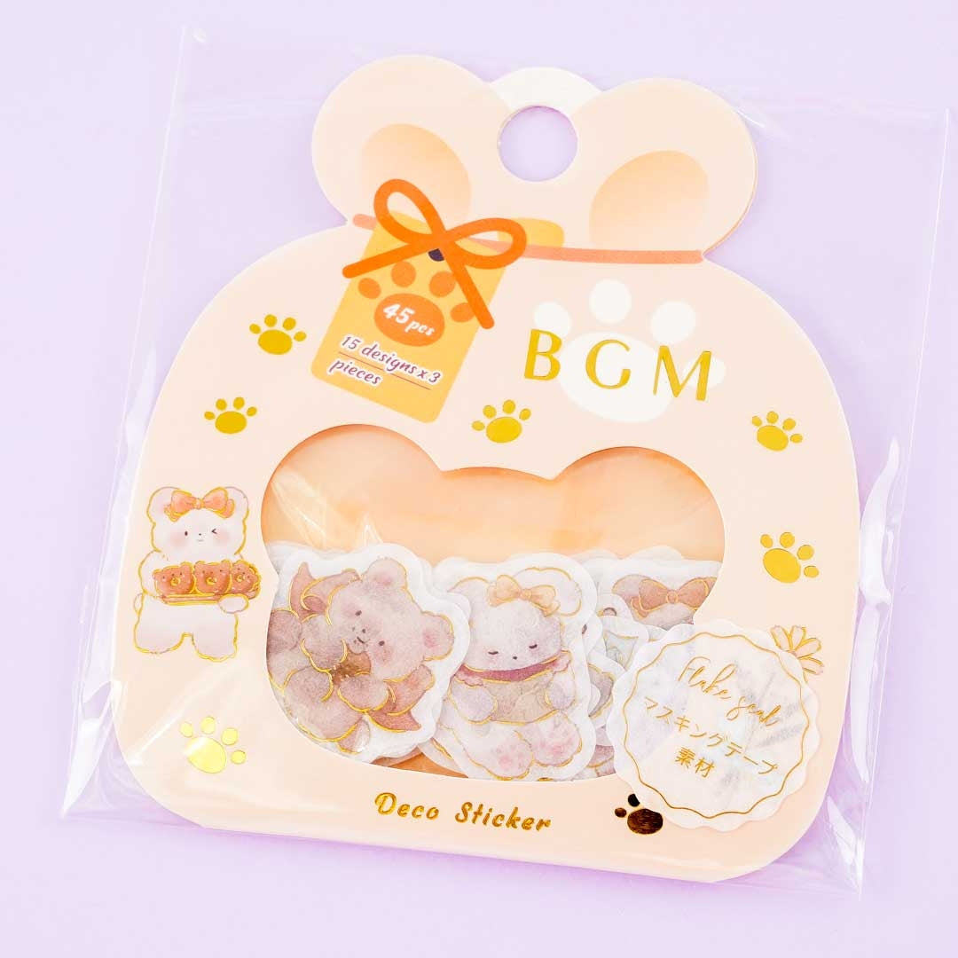 BGM Vintage Fluffy Bears & Bunnies Deco Sticker Pack