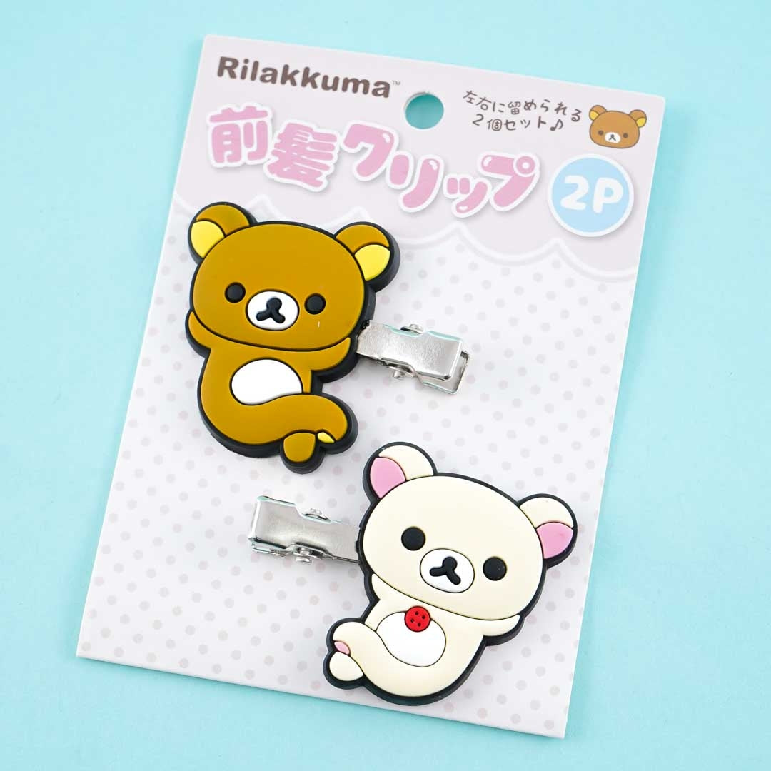 Rilakkuma Side Bangs Hair Clips -  Rilakkuma & Korilakkuma Sitting