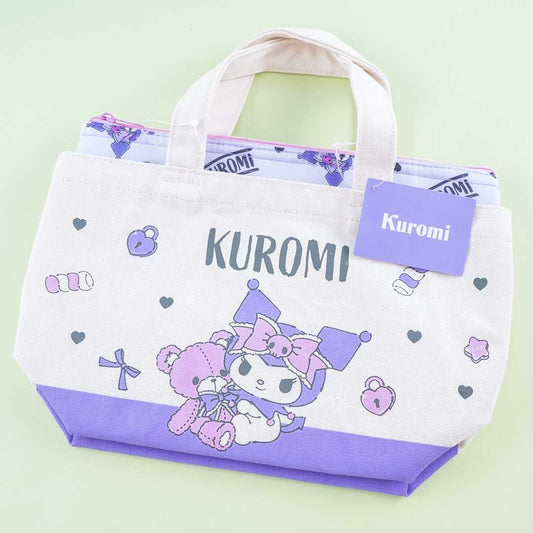 Kuromi Canvas Tote Bag With Insulated Pouch
