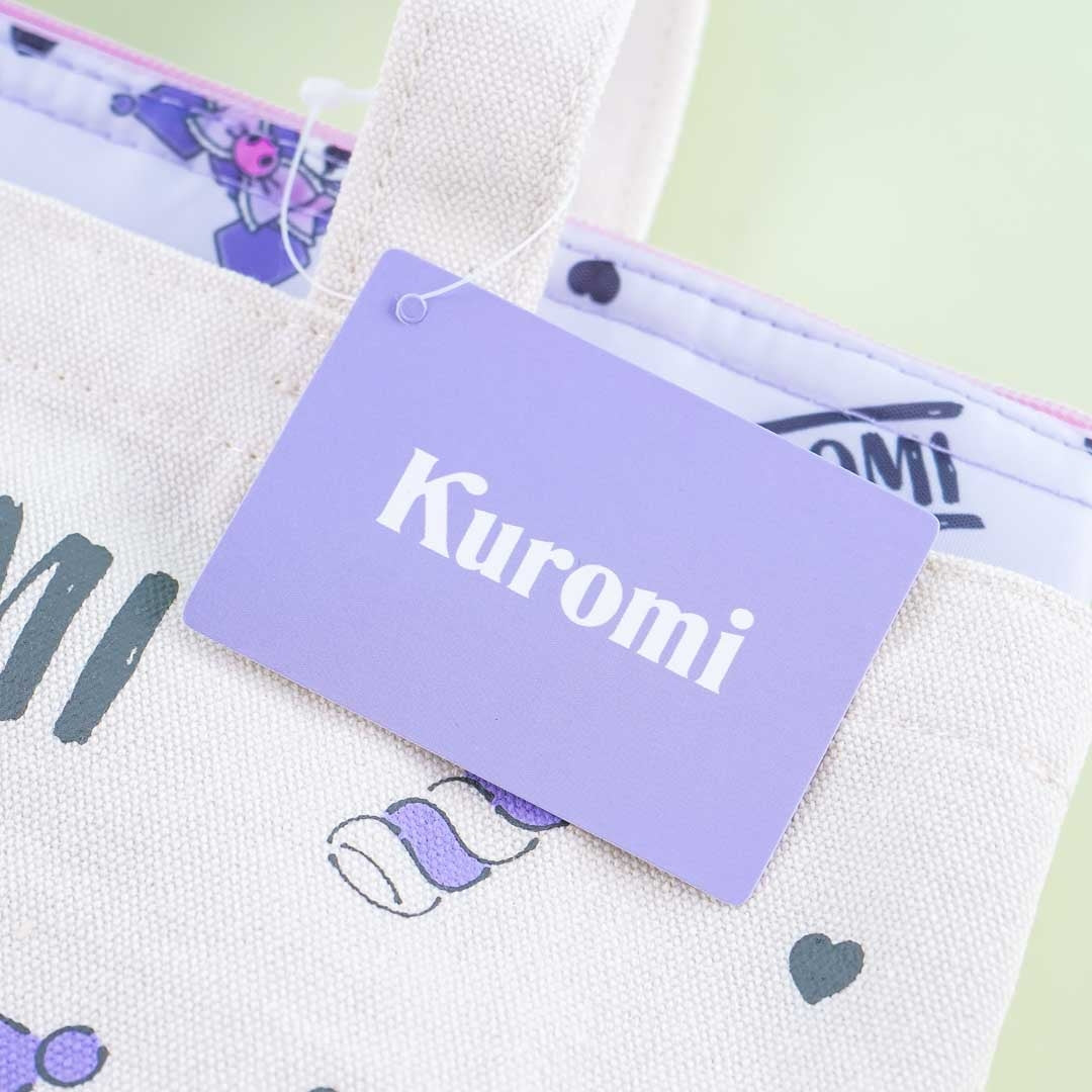 Kuromi Canvas Tote Bag With Insulated Pouch