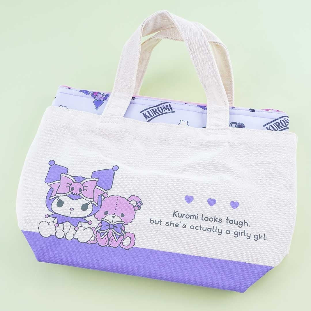 Kuromi Canvas Tote Bag With Insulated Pouch