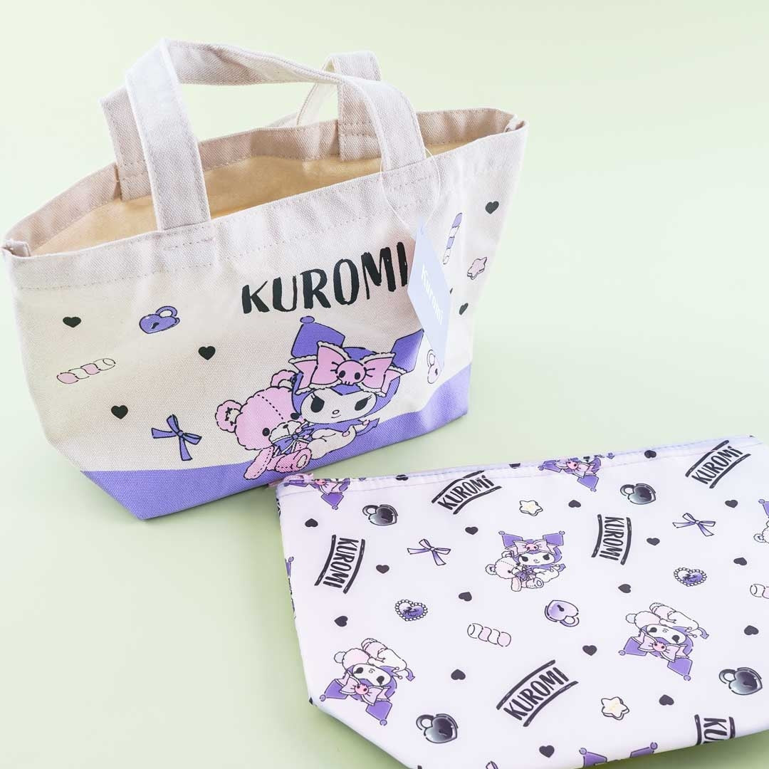 Kuromi Canvas Tote Bag With Insulated Pouch