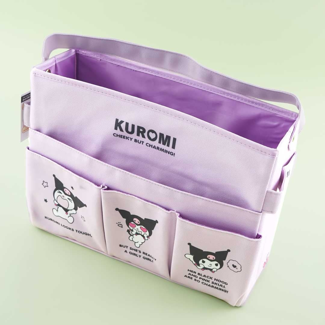 Kuromi Multi-Pocket Organizer Nylon Bag