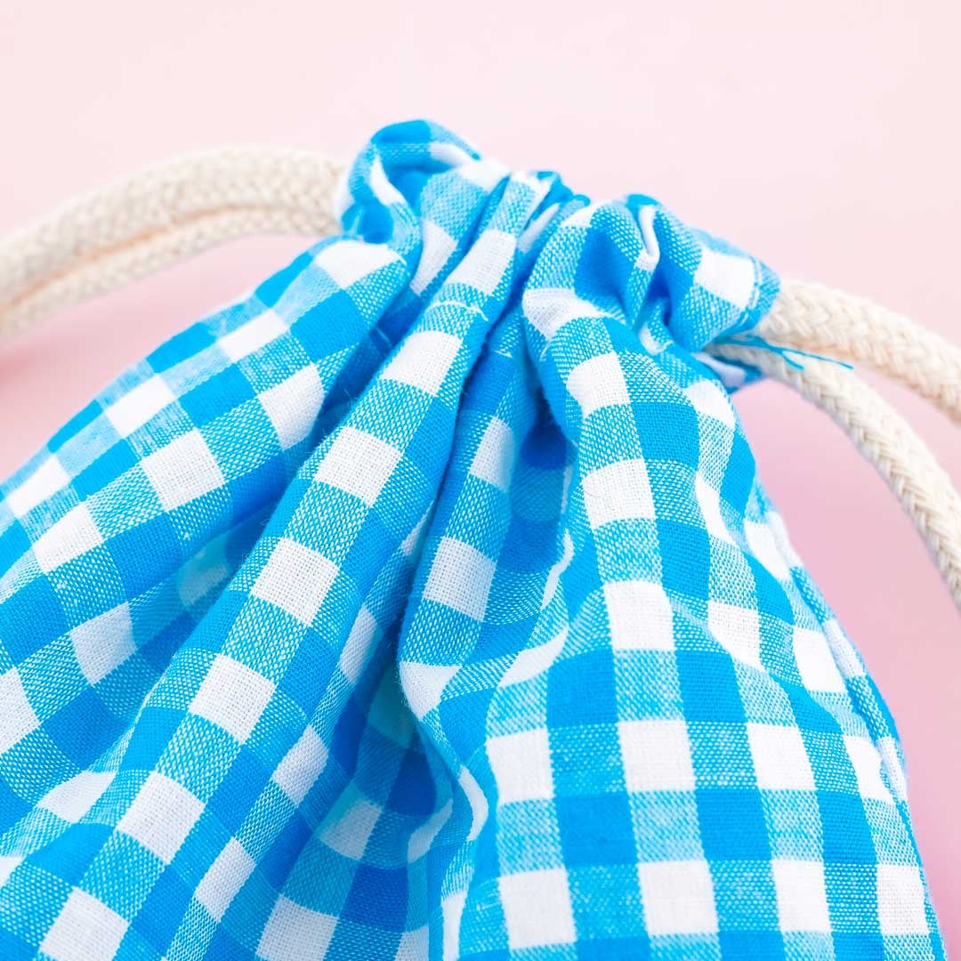 Hangyodon Checkered Drawstring Bag