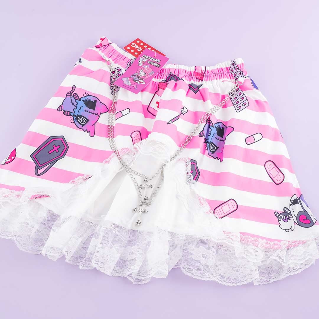 ACDC RAG Yami Kawaii Punk Menhera-chan Skirt - Pink