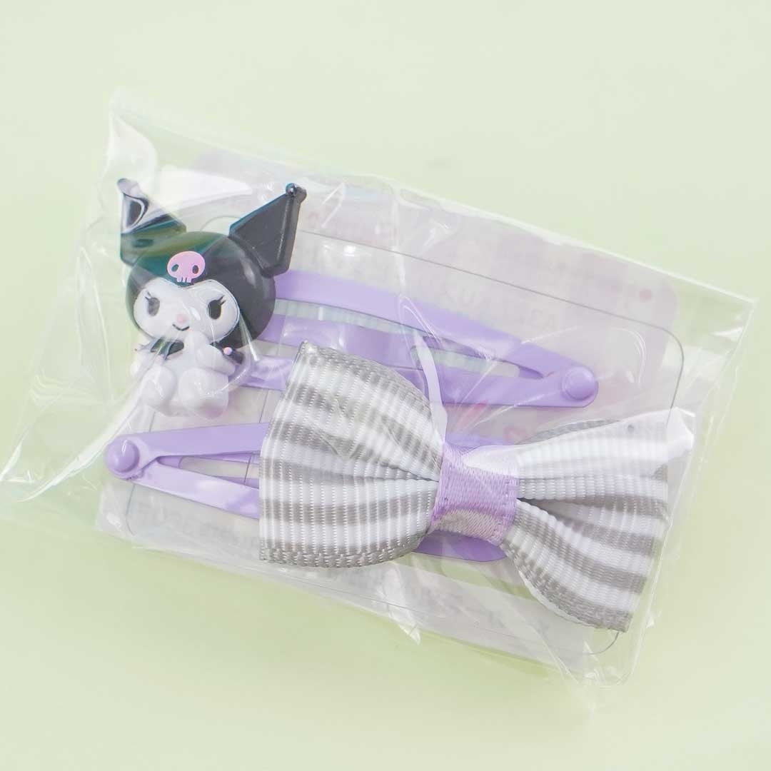 Kuromi & Ribbon Hair Clip Set