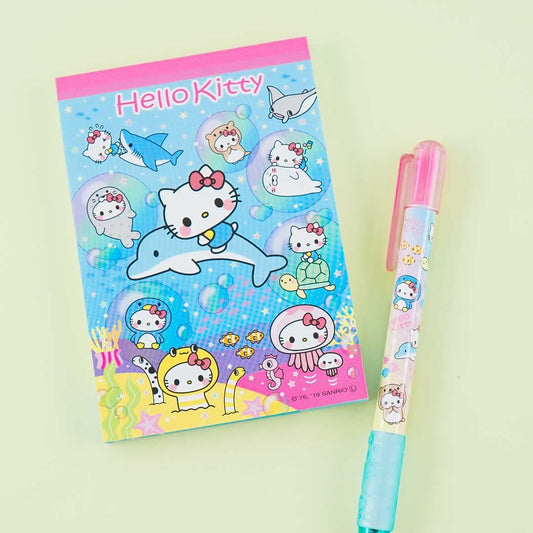 Hello Kitty Sea Friends Memo Pad & Ballpoint Pen Set