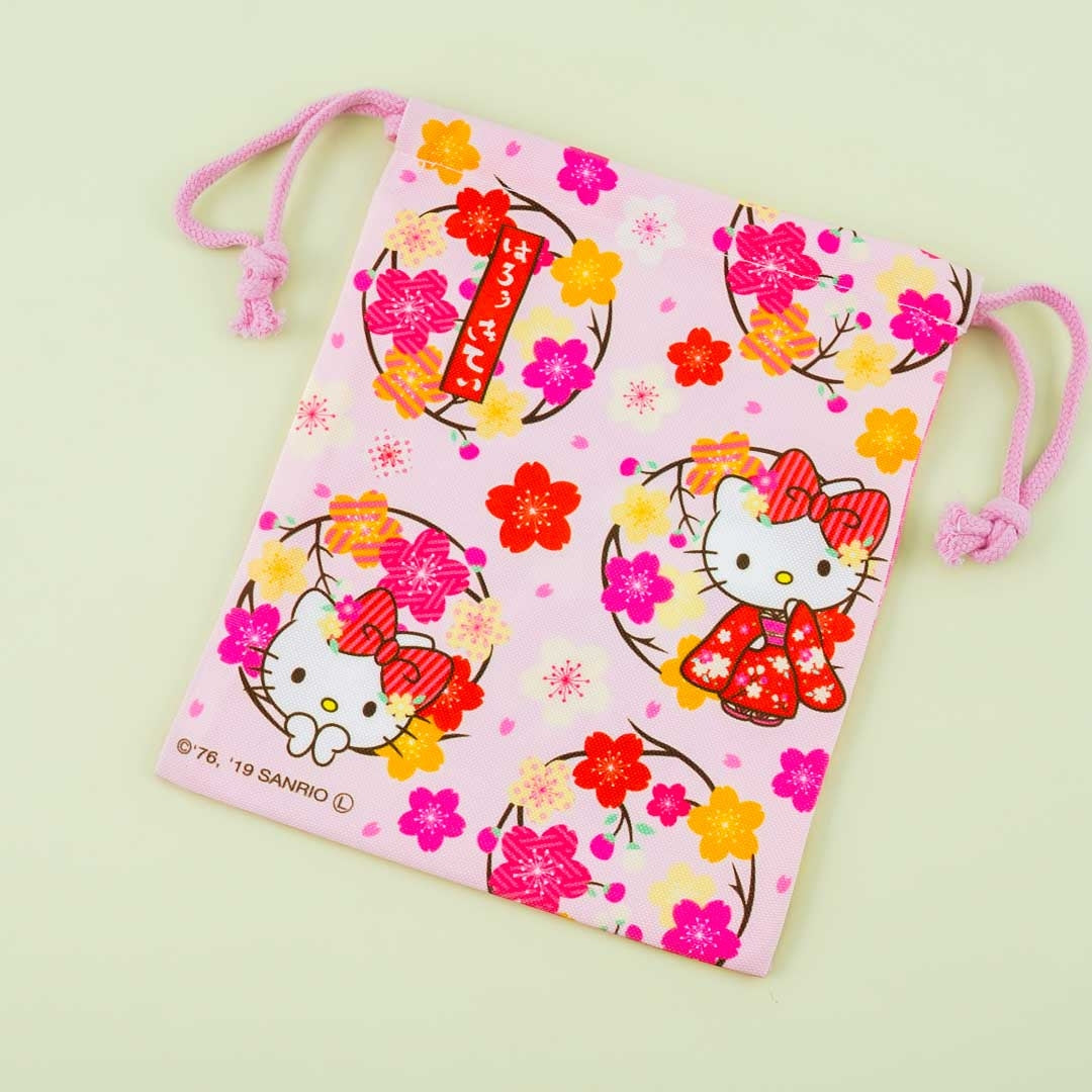 Hello Kitty Sakura Kimono Drawstring Pouch