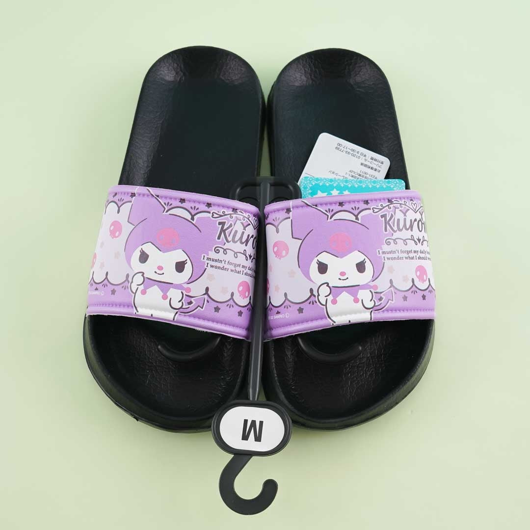 Kuromi Stars & Skulls Indoor Slippers - Black / Medium