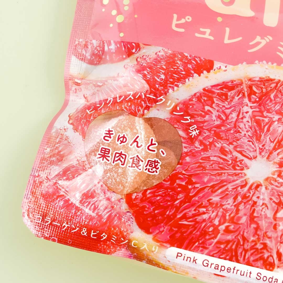 Kanro Puré Heart Gummy - Pink Grapefruit Soda