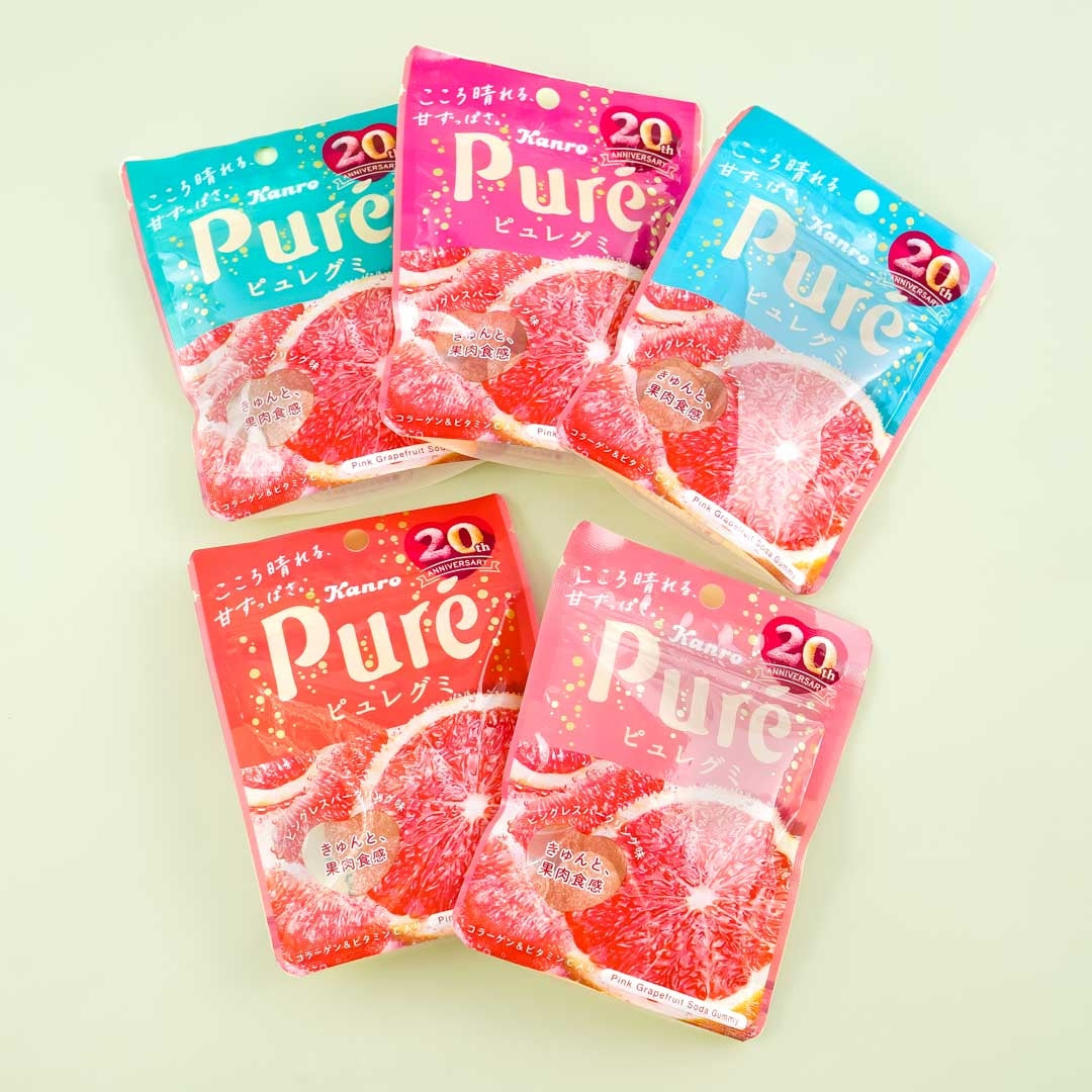 Kanro Puré Heart Gummy - Pink Grapefruit Soda