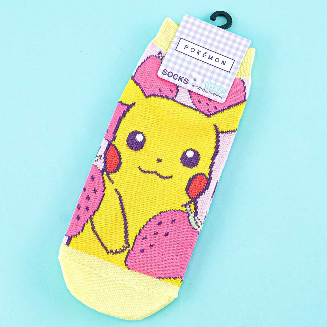Pokemon Character Socks - Strawberry Pikachu