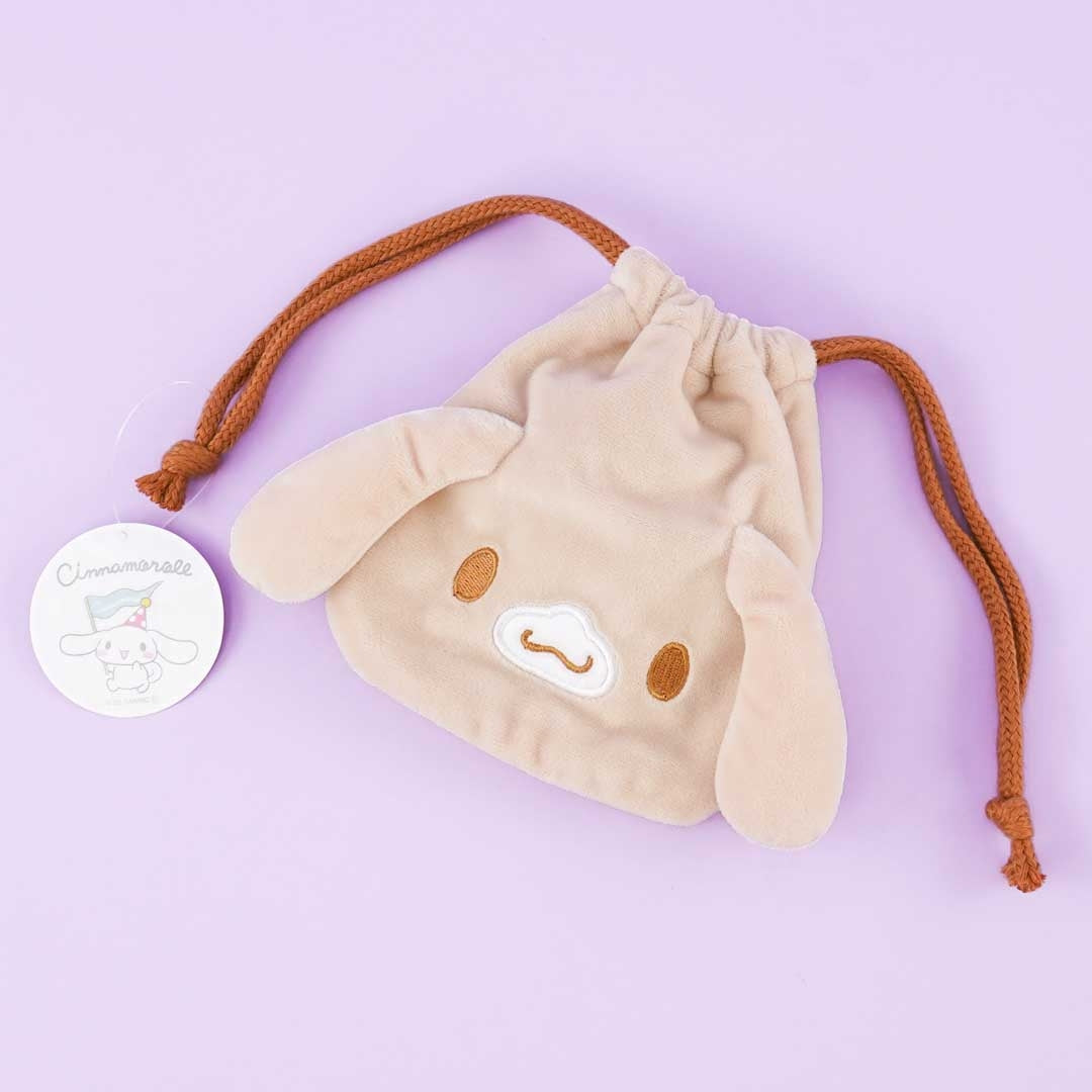 Cinnamoroll Die-cut Drawstring Bag - Cappuccino