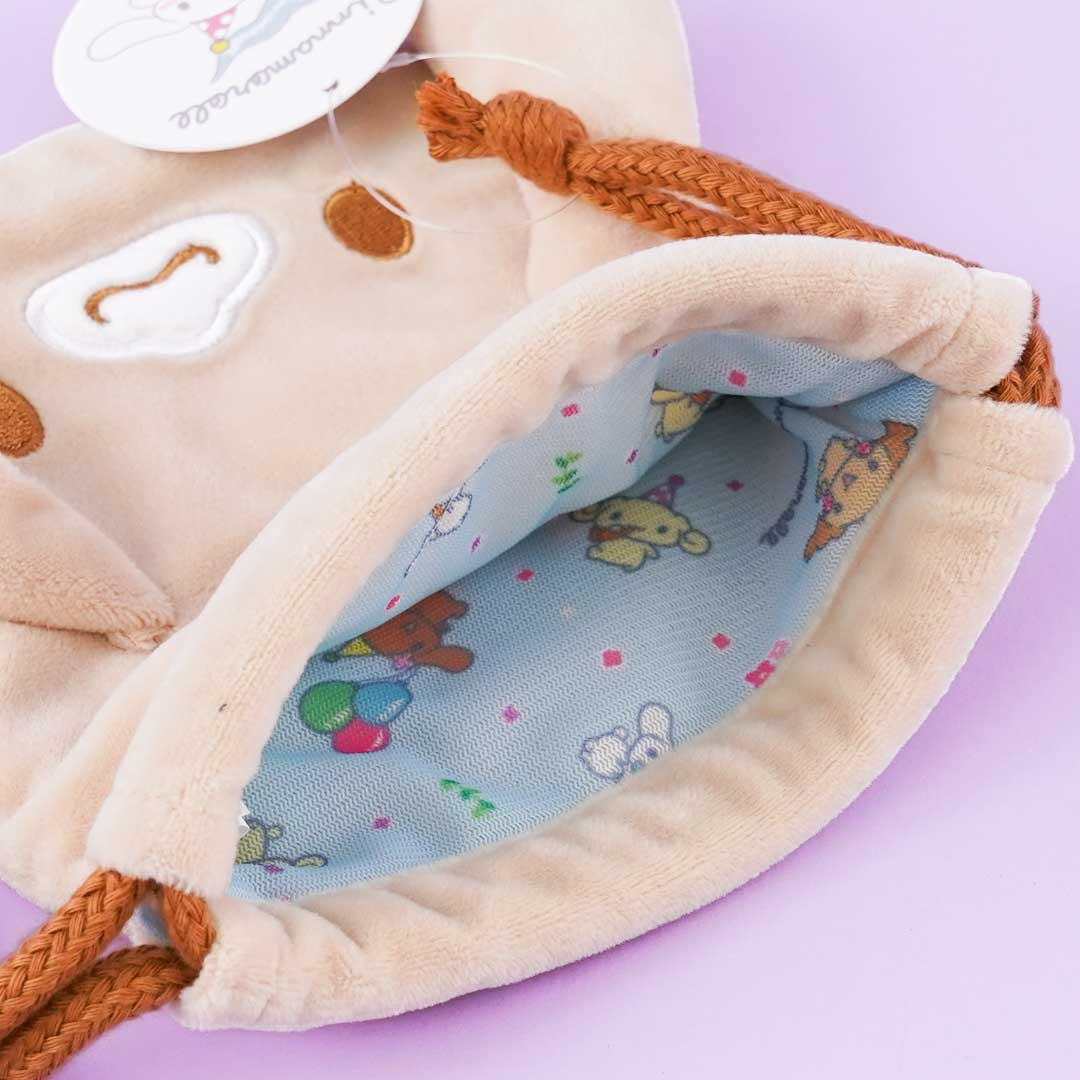 Cinnamoroll Die-cut Drawstring Bag - Cappuccino