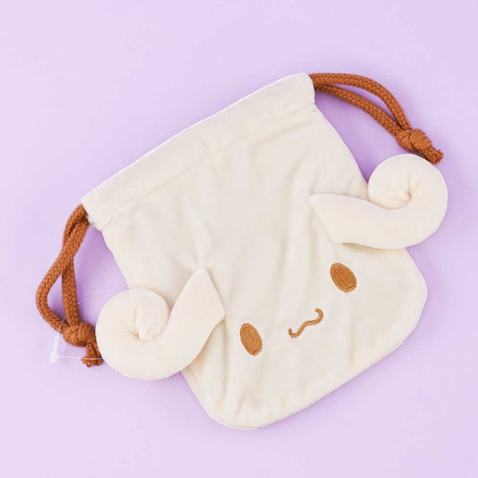 Cinnamoroll Die-cut Drawstring Pouch - Espresso