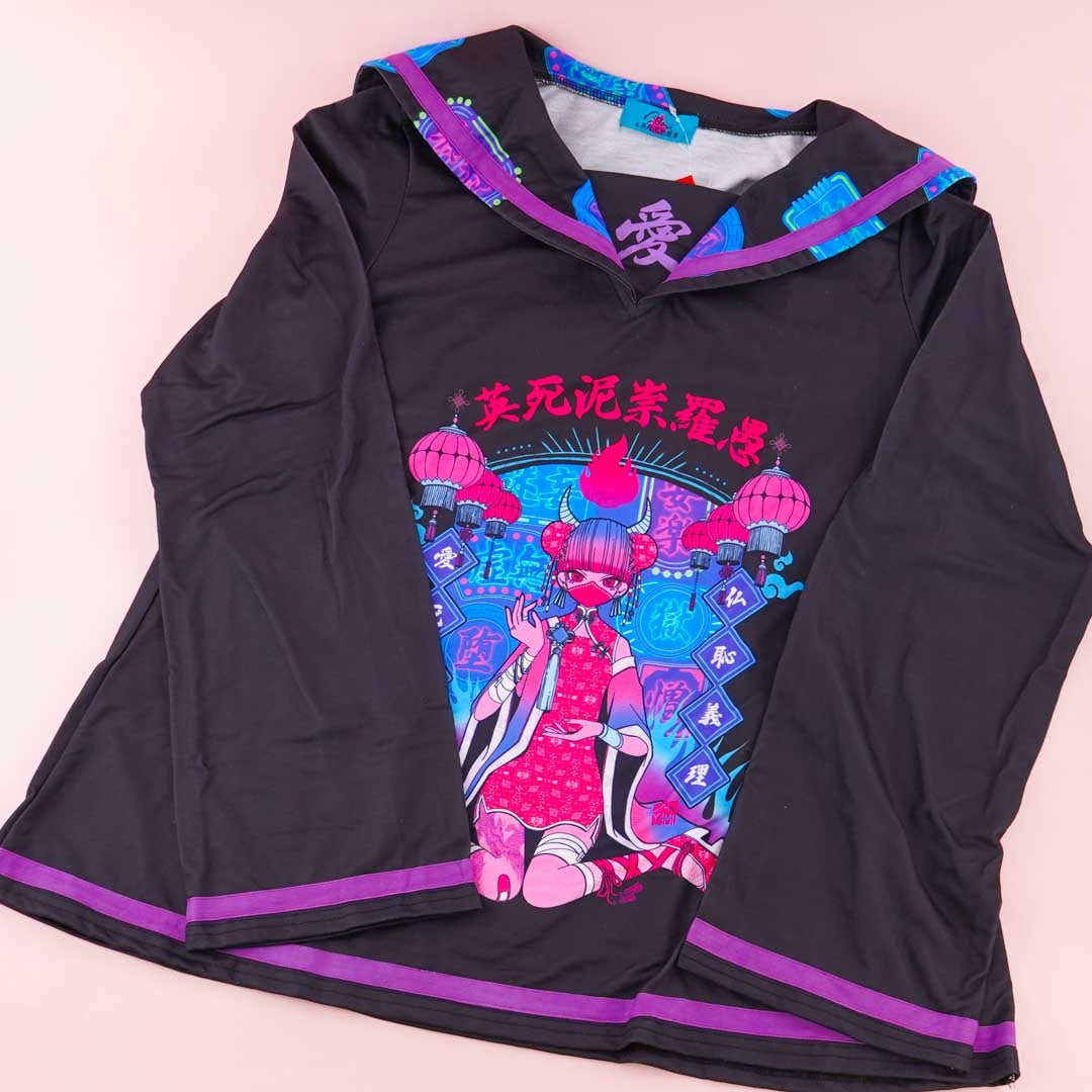 ACDC RAG x A.YAMI Aishiteru Sailor Top - Black