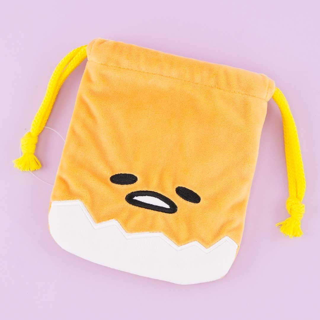 Gudetama Die-Cut Mini Drawstring Pouch