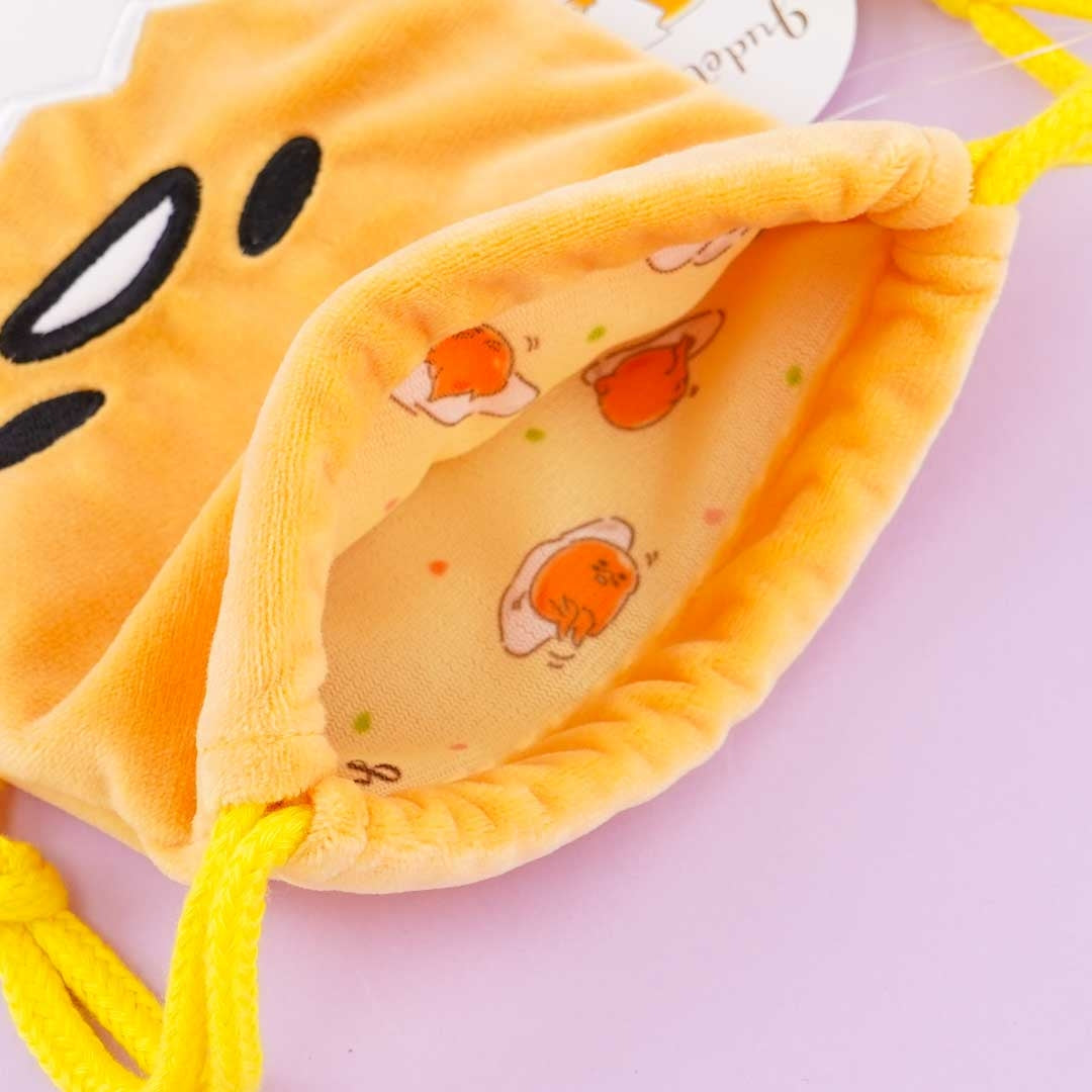 Gudetama Die-Cut Mini Drawstring Pouch