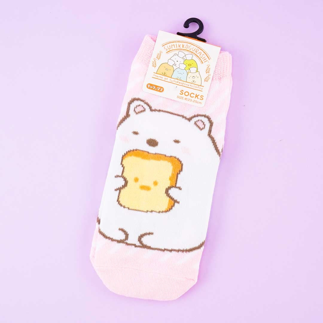 Sumikko Gurashi Striped Socks - Shirokuma & Shokupan