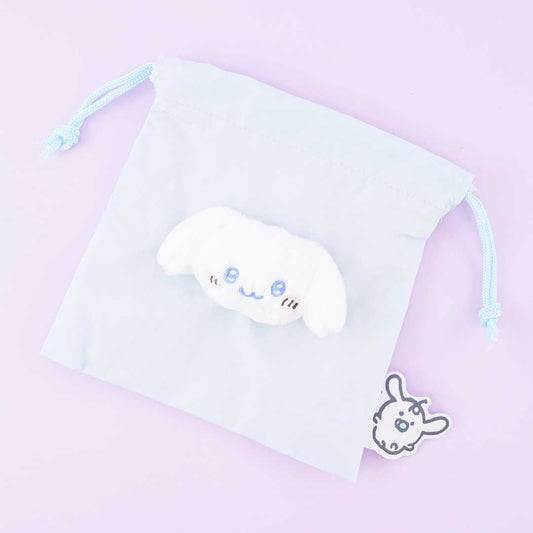 Cinnamoroll x Nagano Fluffy Face Drawstring Pouch