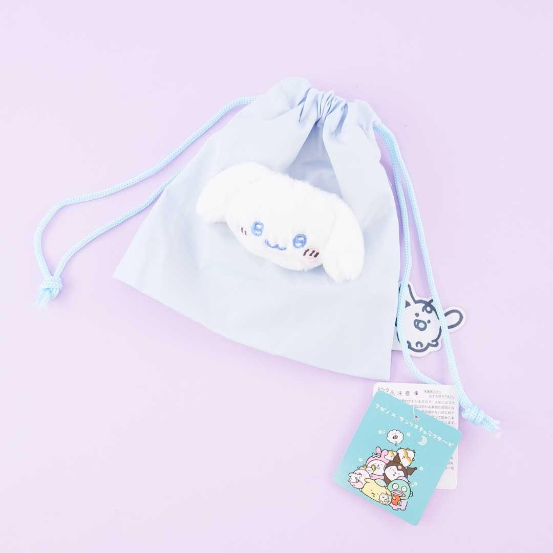 Cinnamoroll x Nagano Fluffy Face Drawstring Pouch