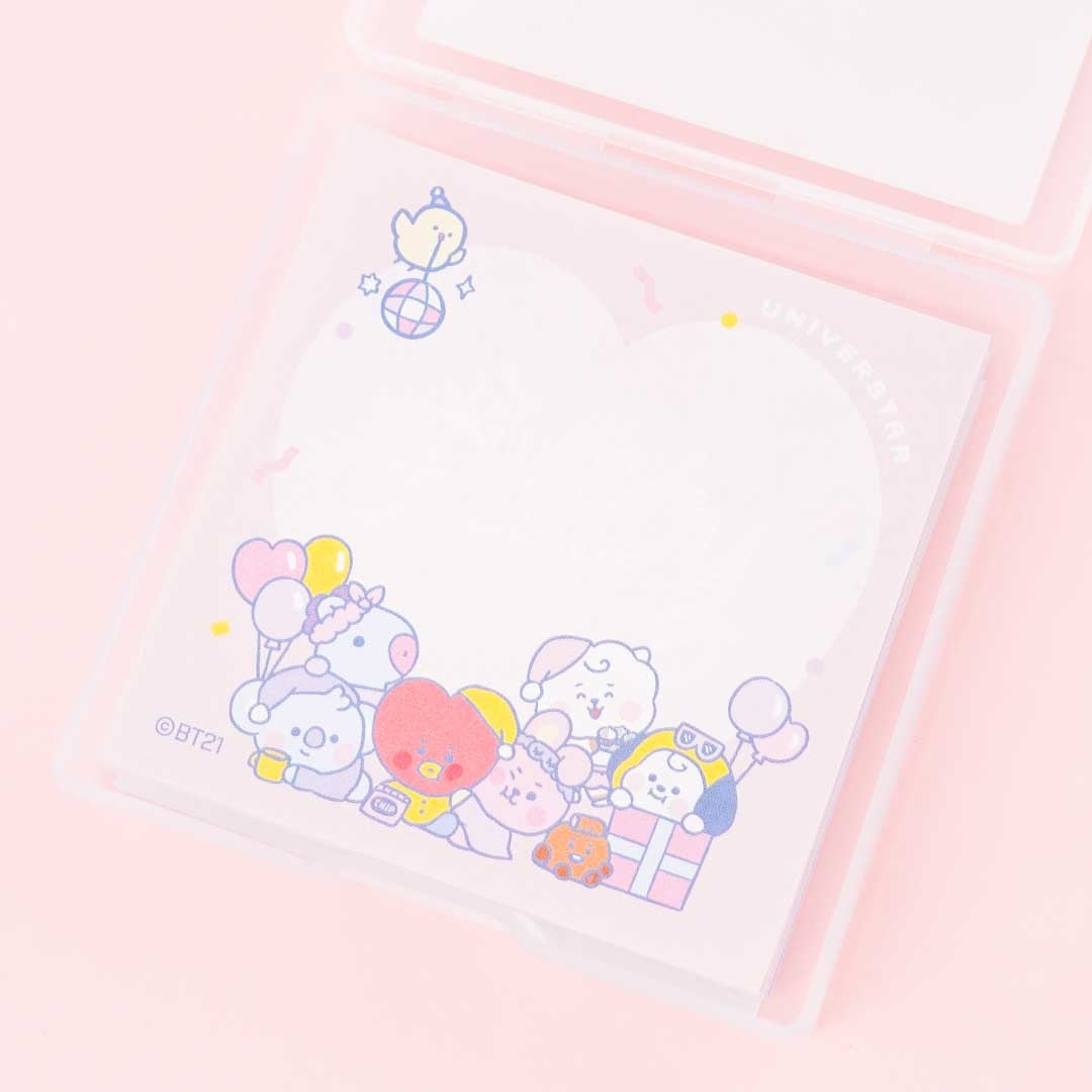 BT21 Baby Slumber Party Memo Pad With Clear Case
