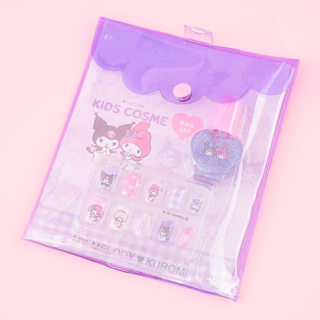 Kuromi Nail Tips & Nail Polish Set