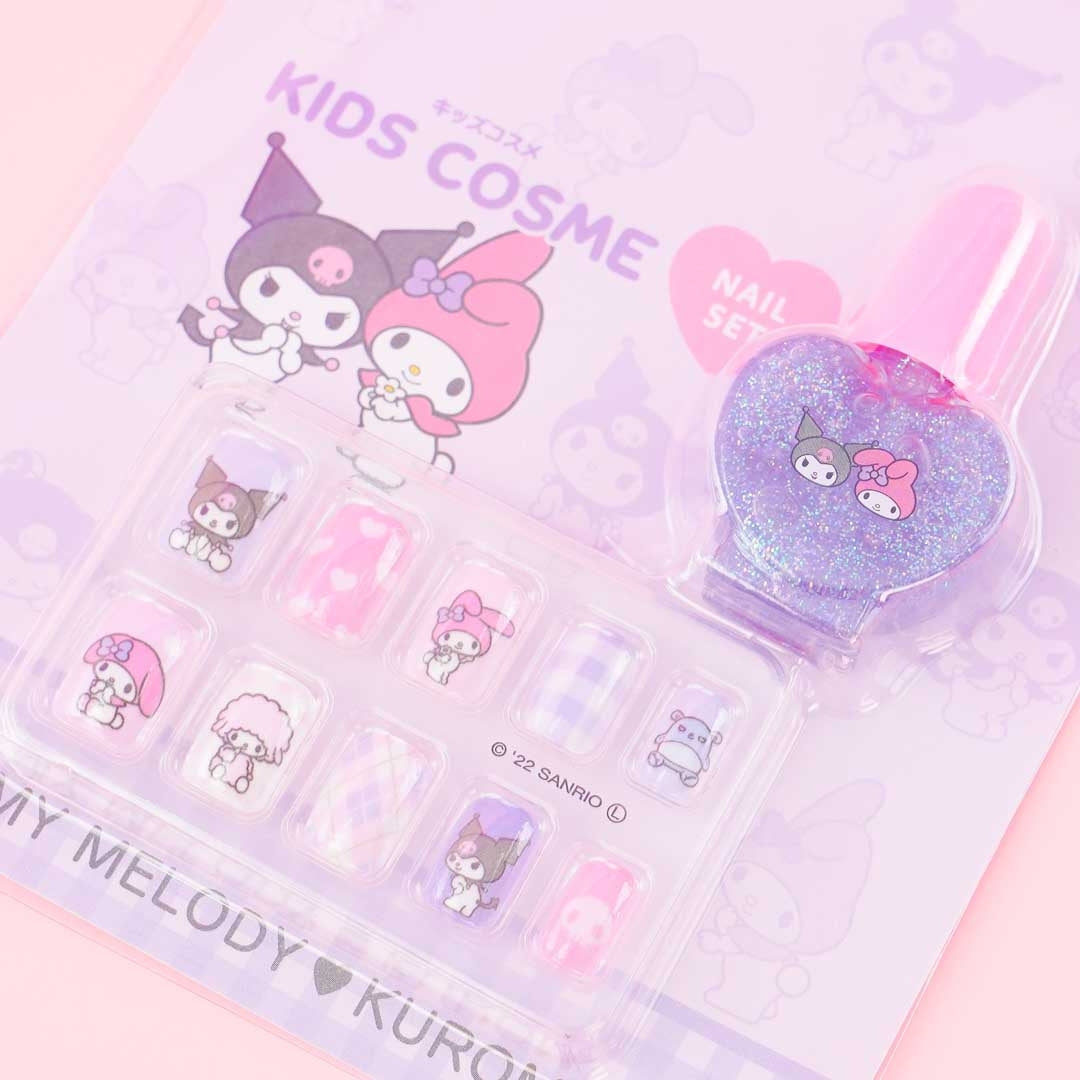 Kuromi Nail Tips & Nail Polish Set