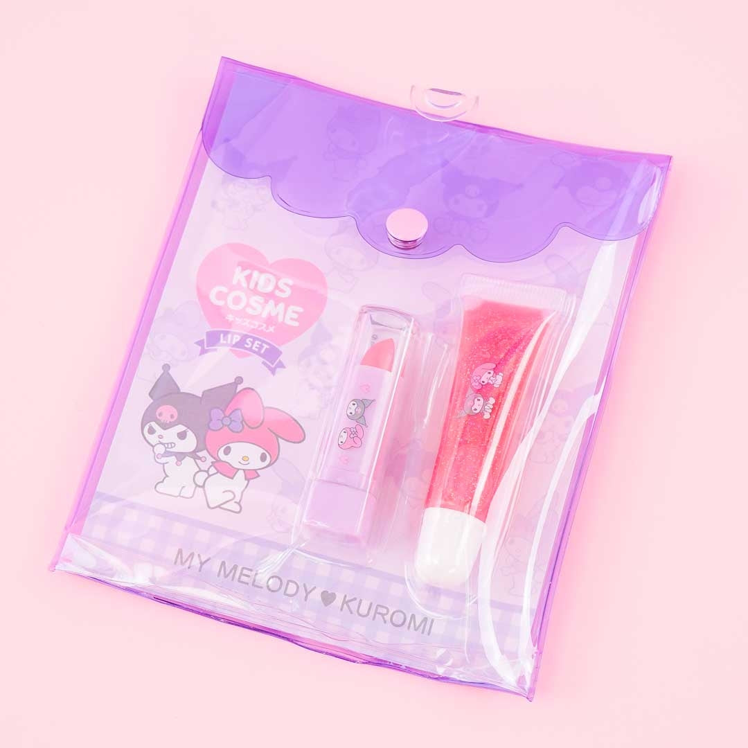 Kuromi & My Melody Lipstick & Gloss Set